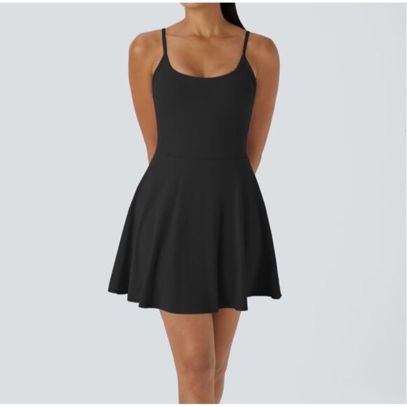 Halara Softly Zero Plush 2-in-1 Pocket Mini Active Dress Sz Small Womens Black A - Picture 13 of 14